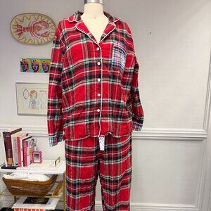 Land's End Multicolor Flannel Pajama Set Womens Size XXL Holiday Intimates Sleep